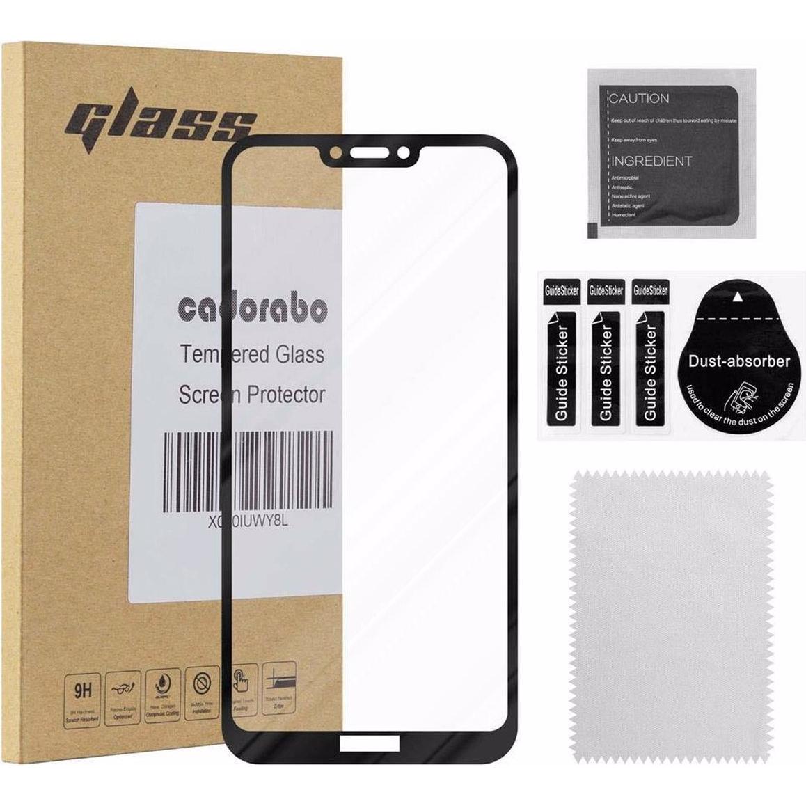 Cadorabo Vollbild Displayschutzglas (1 Stück, Honor 8C), Smartphone Schutzfolie, Schwarz