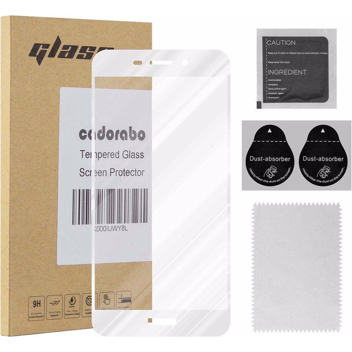 Cadorabo Vollbild Displayschutzglas (1 Stück, Honor 6C Pro), Smartphone Schutzfolie, Weiss