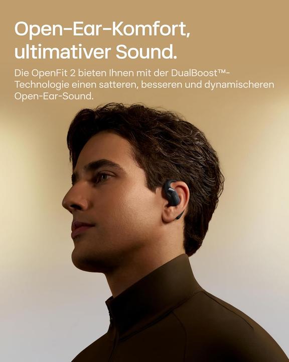 Image du produit Shokz OpenFit 2 Open-Ear Bluetooth-Kopfhörer (ANC, 48 h, Sans fil)