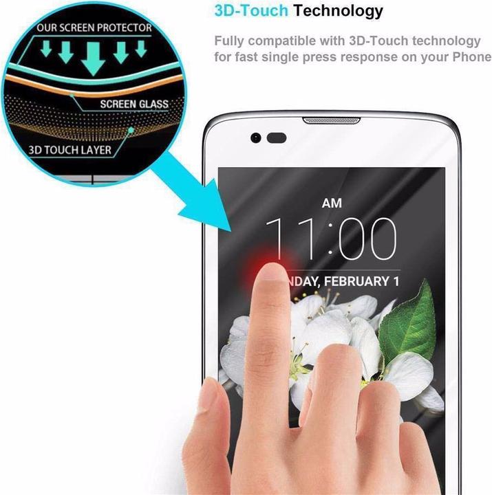 Actual product image Cadorabo Full screen display protection glass (1 Piece, LG K8)