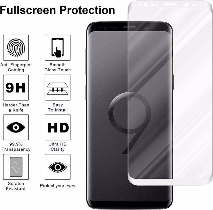 Actual product image Cadorabo Full screen display protection glass (1 Piece, Samsung Galaxy S9+)