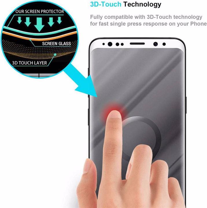 Actual product image Cadorabo Full screen display protection glass (1 Piece, Samsung Galaxy S9+)