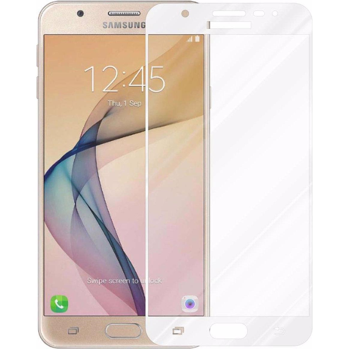Thumbnail - Cadorabo Vollbild Displayschutzglas (1 Stück, Samsung Galaxy J7 Prime), Smartphone Schutzfolie, Weiss