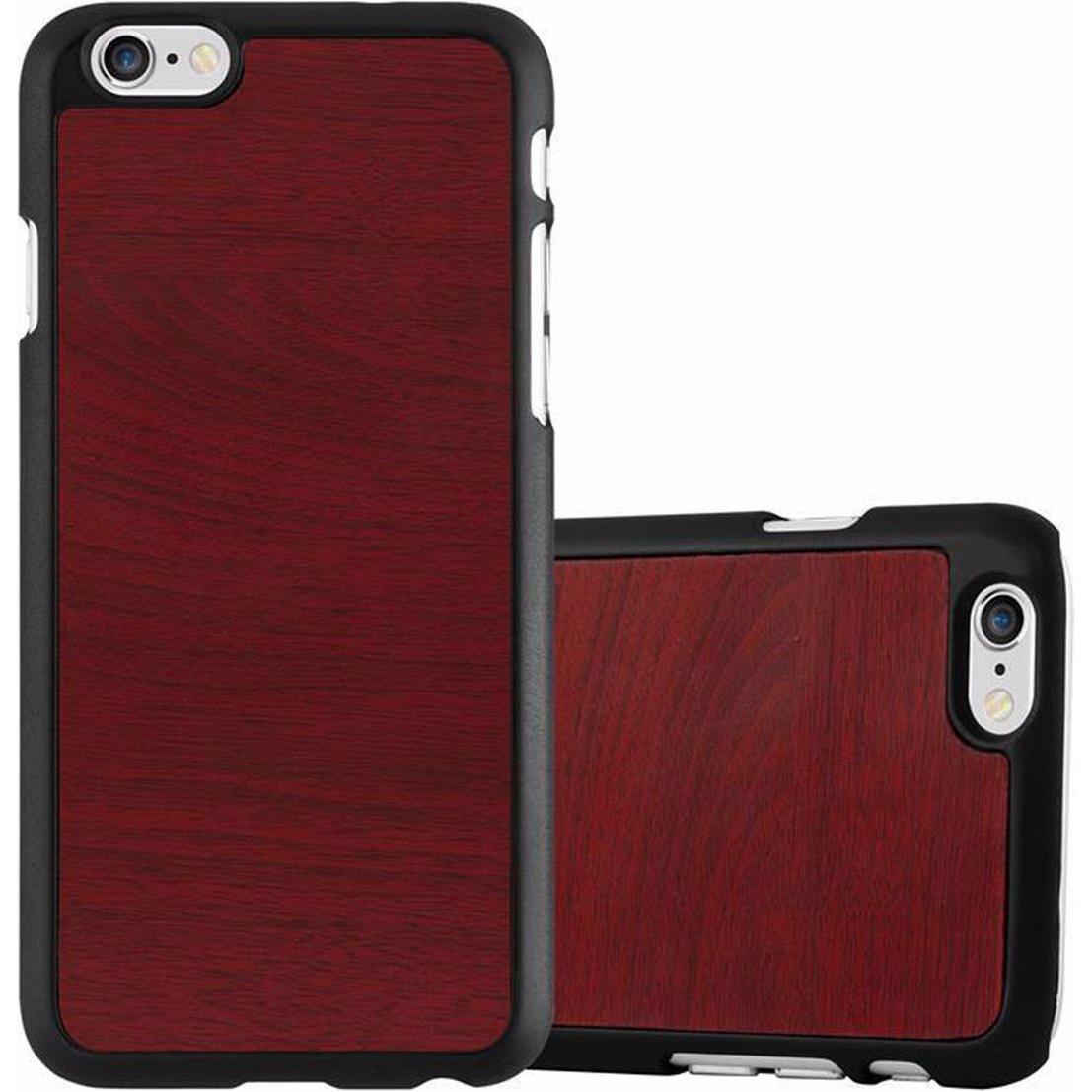 Cadorabo Hard Cover Woody Cover (Apple iPhone 6 Plus), Smartphone Hülle, Rot