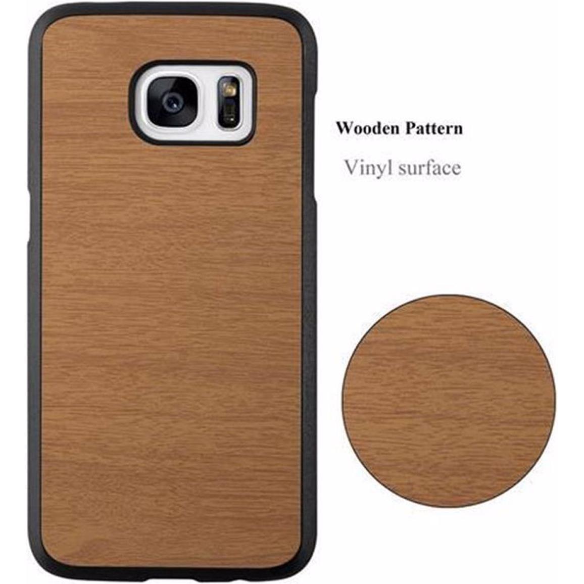 Thumbnail - Cadorabo Hard Cover Woody Cover (Samsung Galaxy S7), Smartphone Hülle, Braun
