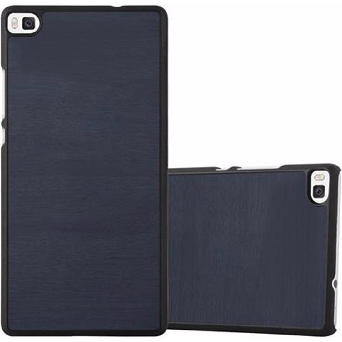 Cadorabo Hard Cover Woody Cover (Huawei P8), Smartphone Hülle, Blau