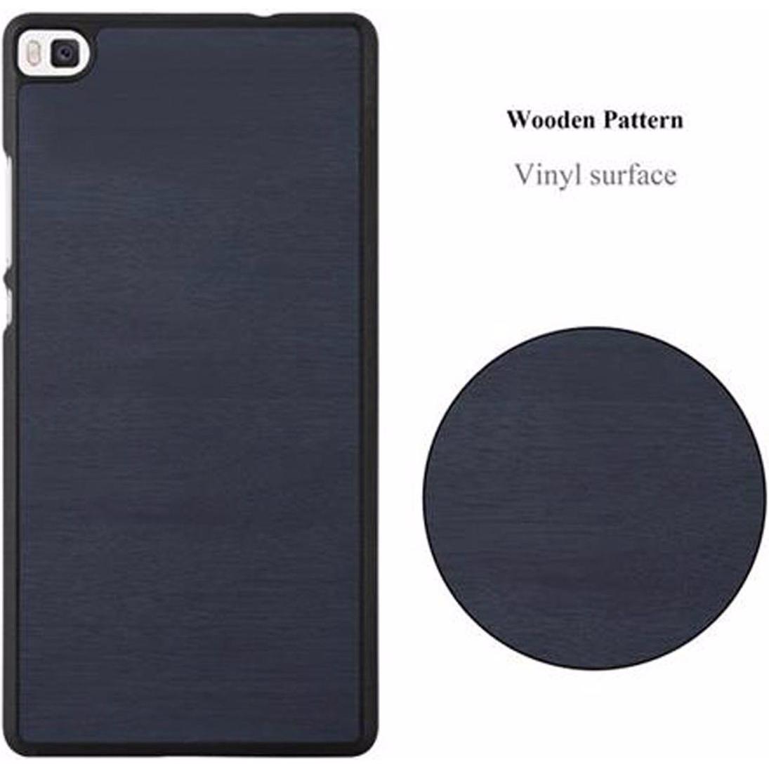 Thumbnail - Cadorabo Hard Cover Woody Cover (Huawei P8), Smartphone Hülle, Blau