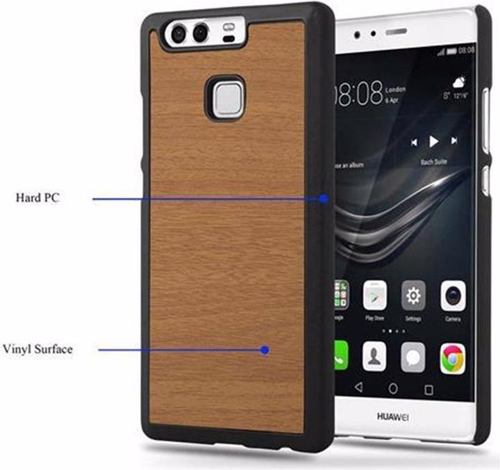 Actual product image Cadorabo Hard Cover Woody Cover (Huawei P9)