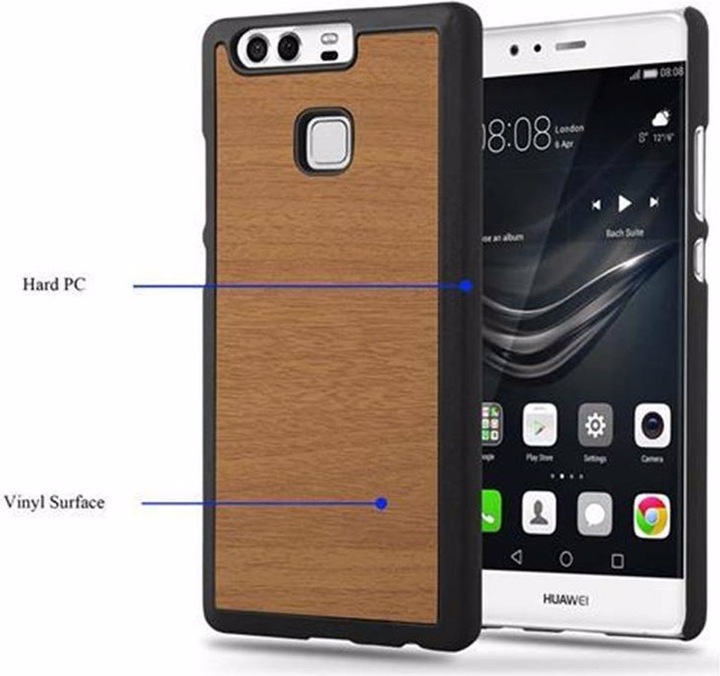 Actual product image Cadorabo Hard Cover Woody Cover (Huawei P9)