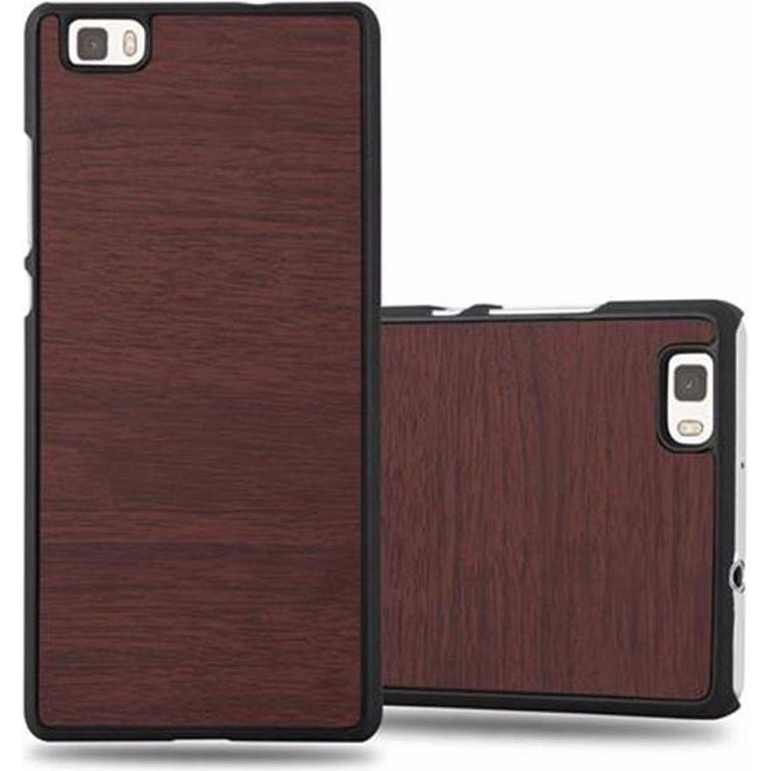 Thumbnail - Cadorabo Hard Cover Woody Cover (Huawei P8 Lite), Smartphone Hülle, Braun