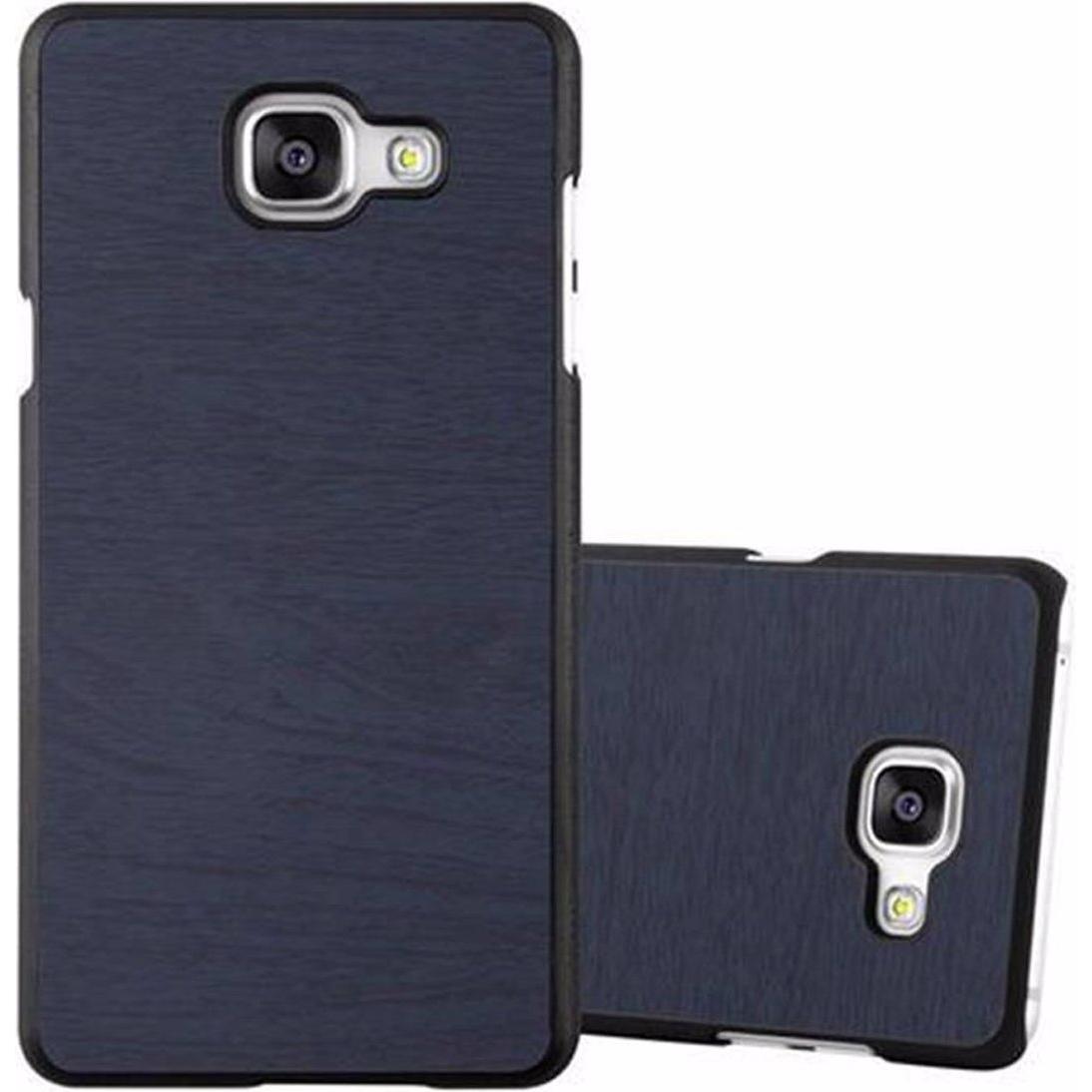 Cadorabo Hard Cover Woody Cover (Samsung Galaxy A3 (2016)), Smartphone Hülle, Blau