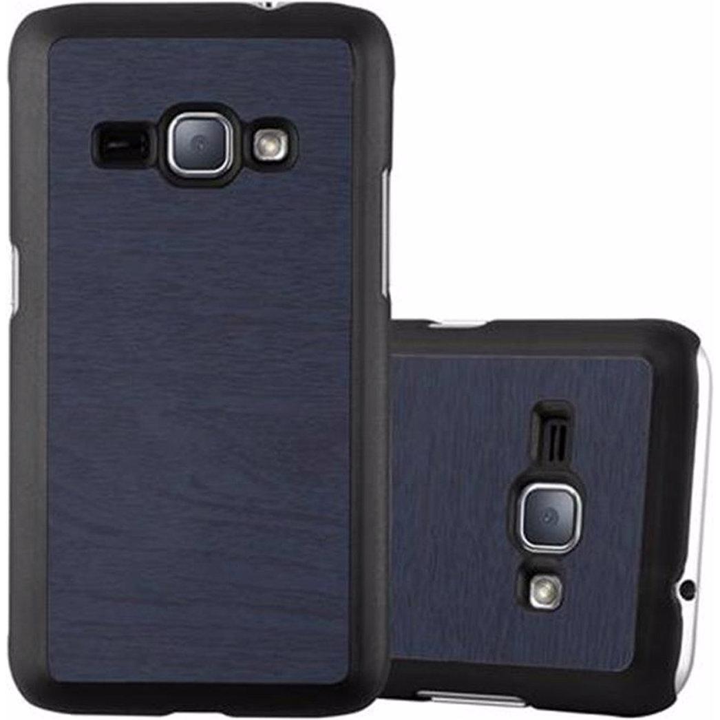 Cadorabo Hard Cover Woody Cover (Samsung Galaxy J1 (2016)), Smartphone Hülle, Blau