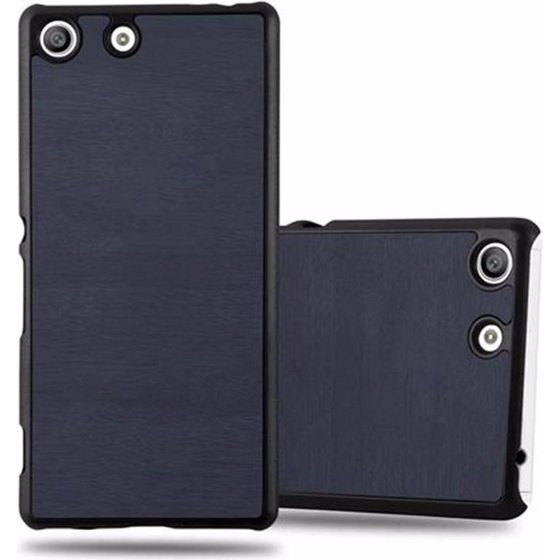 Cadorabo Hard Cover Woody Cover (Sony Xperia M5), Smartphone Hülle, Blau