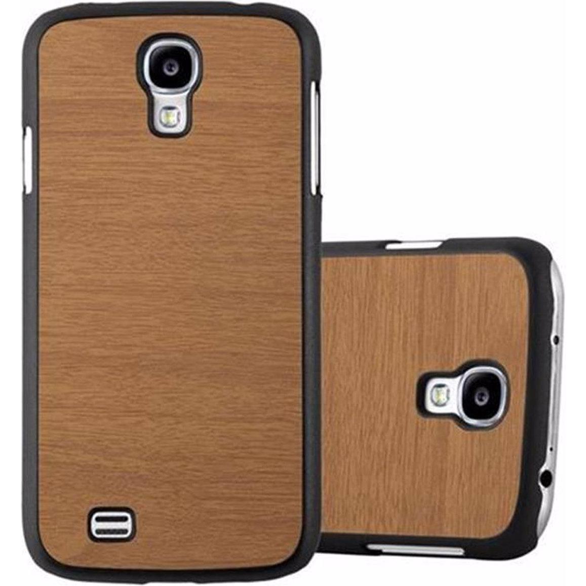 Cadorabo Hard Cover Woody Cover (Samsung Galaxy S4), Smartphone Hülle, Braun