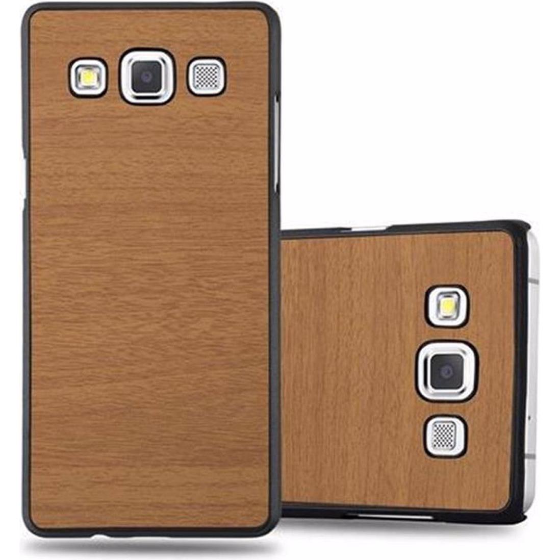 Cadorabo Hard Cover Woody Cover (Samsung Galaxy J5 (2015)), Smartphone Hülle, Braun