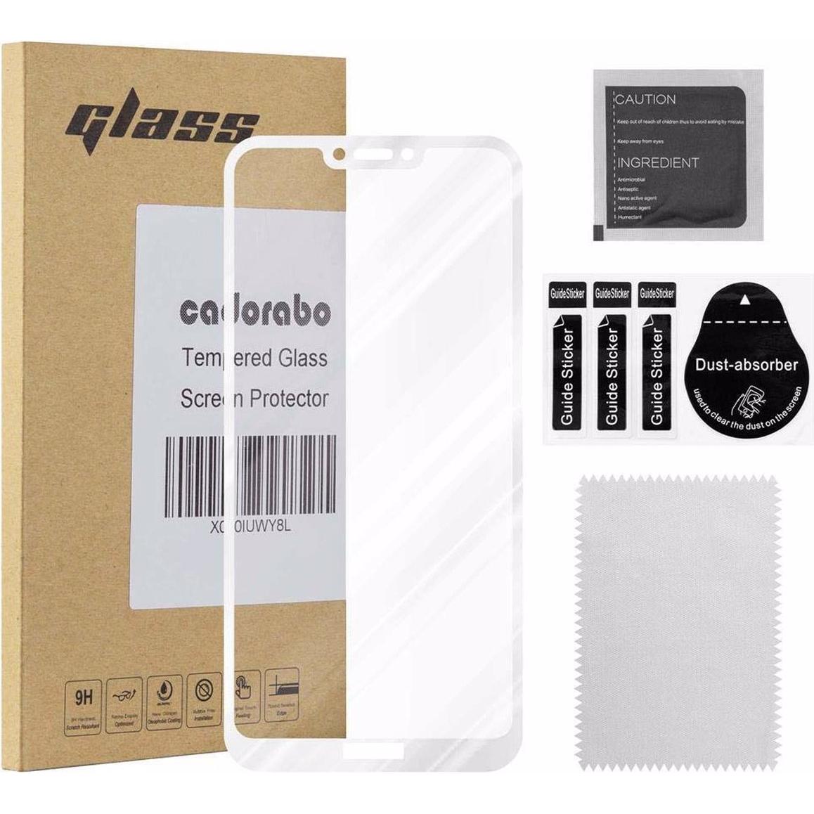 Cadorabo Vollbild Displayschutzglas (1 Stück, Honor 8C), Smartphone Schutzfolie, Weiss