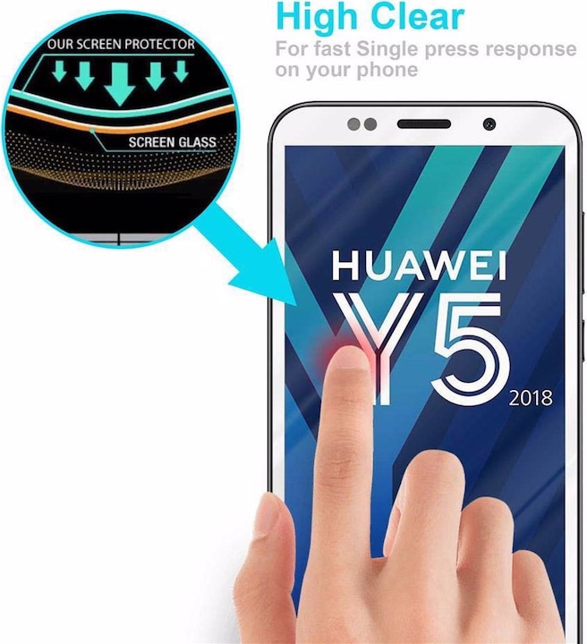 Produktbild Cadorabo Vollbild Displayschutzglas (1 Stück, Huawei Y5 (2018), Huawei Y5 Prime 2018)
