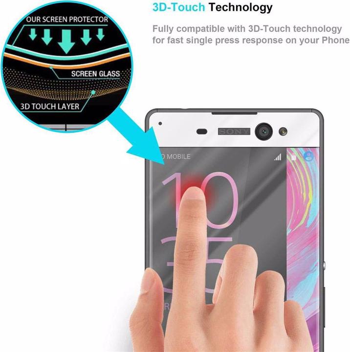 Actual product image Cadorabo Full screen display protection glass (1 Piece, Sony Xperia XA Ultra)