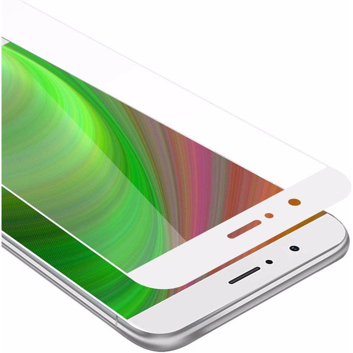 Cadorabo Vollbild Displayschutzglas (1 Stück, Vivo V9), Smartphone Schutzfolie, Weiss