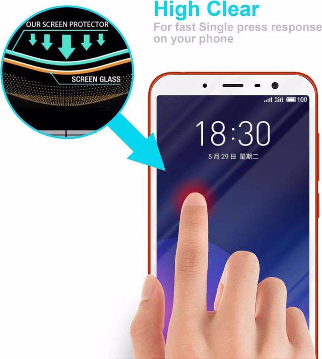 Actual product image Cadorabo Full screen display protection glass (1 Piece, Meizu M6T)