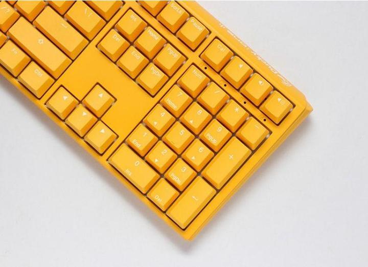 Actual product image Ducky One 3 Yellow Gaming Keyboard, RGB LED - MX-Black (US) (US, Cable)