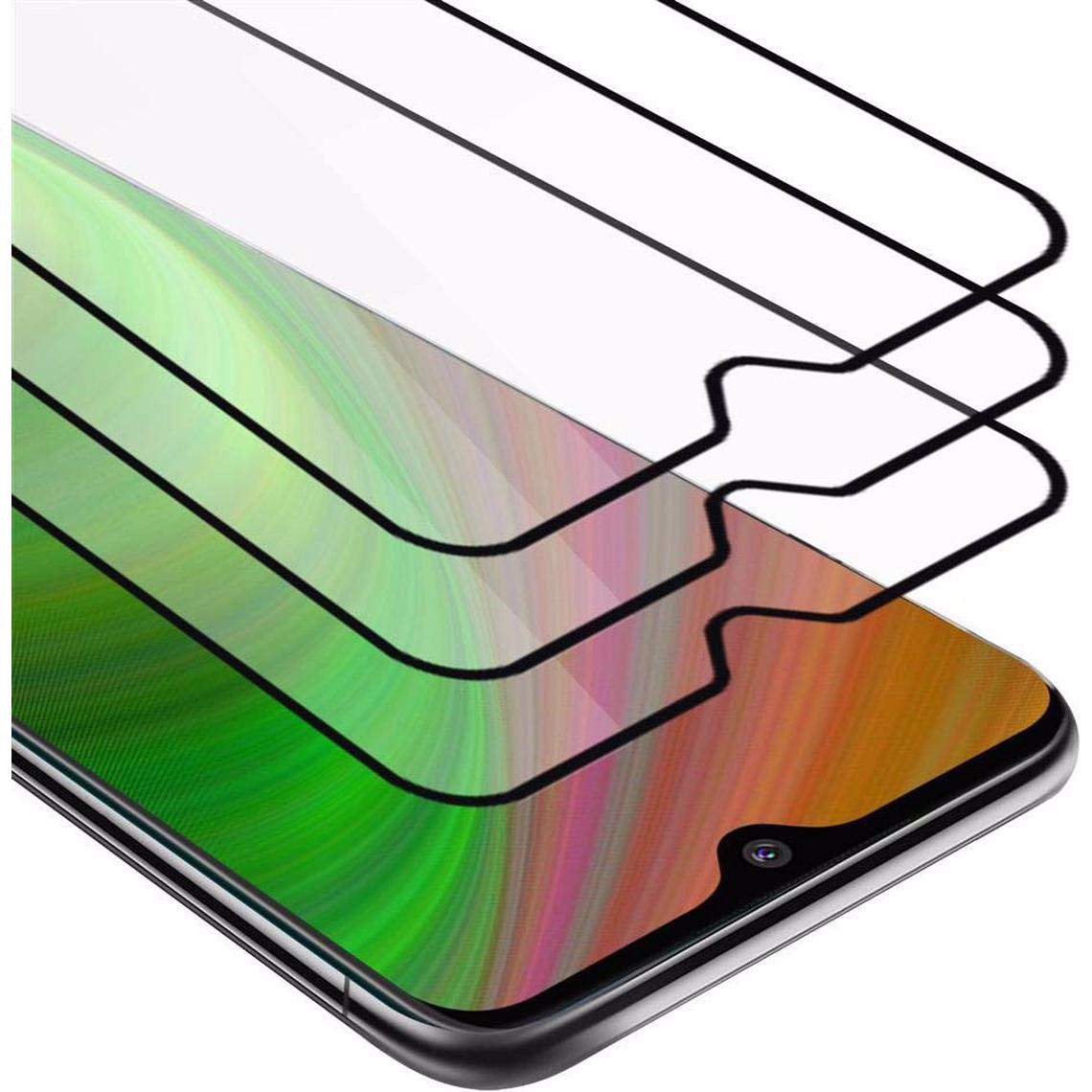 Cadorabo Vollbild Displayschutzglas (3 Stück, Nokia 7.2), Smartphone Schutzfolie, Schwarz