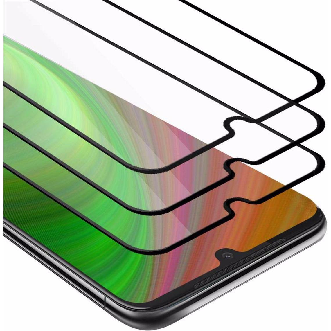 Cadorabo Vollbild Displayschutzglas (3 Stück, Motorola Moto G8 Plus), Smartphone Schutzfolie, Schwarz