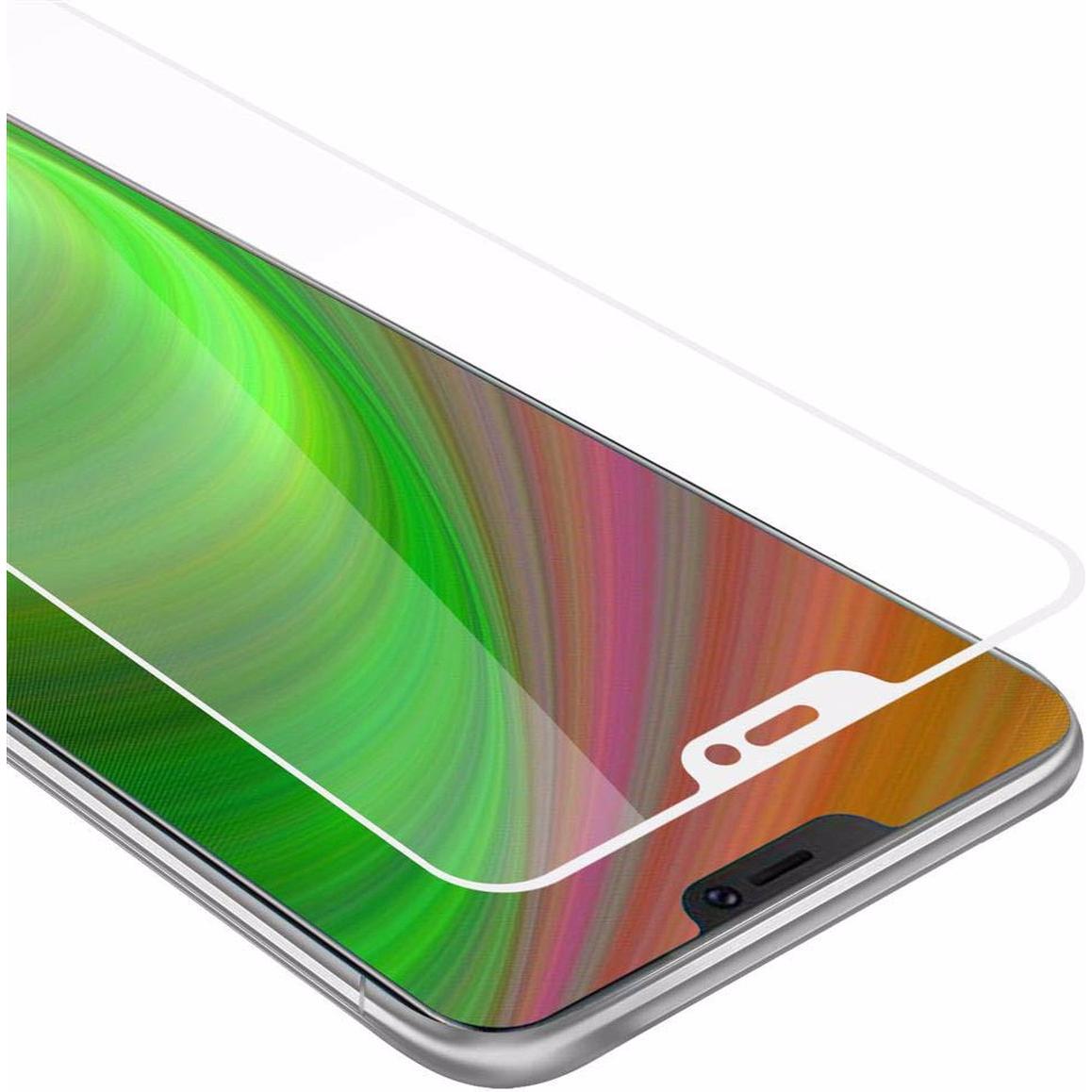 Cadorabo Vollbild Displayschutzglas (1 Stück, Vivo V9), Smartphone Schutzfolie, Weiss