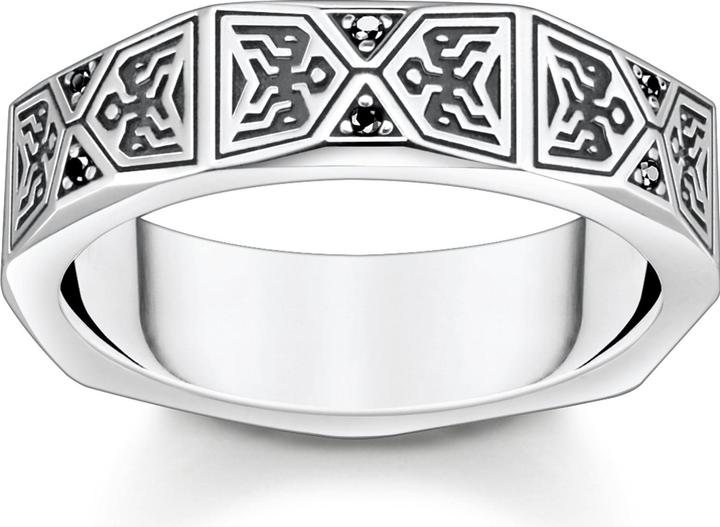 Immagine prodotto Thomas Sabo Anello Design sfaccettato con pietre nere Argento (64, 925 Argento)