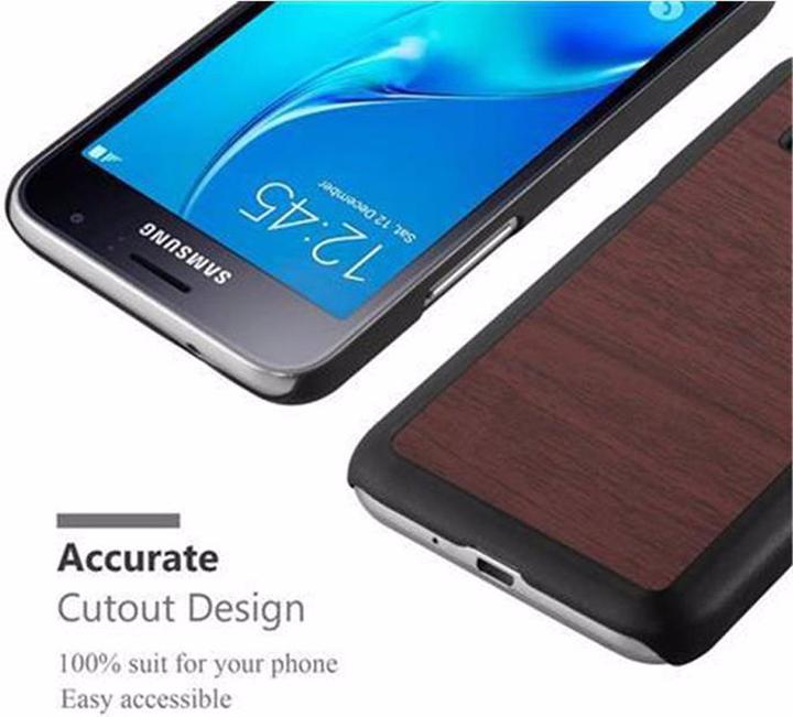 Actual product image Cadorabo Hard Cover Woody Cover (Samsung Galaxy J1 (2016))