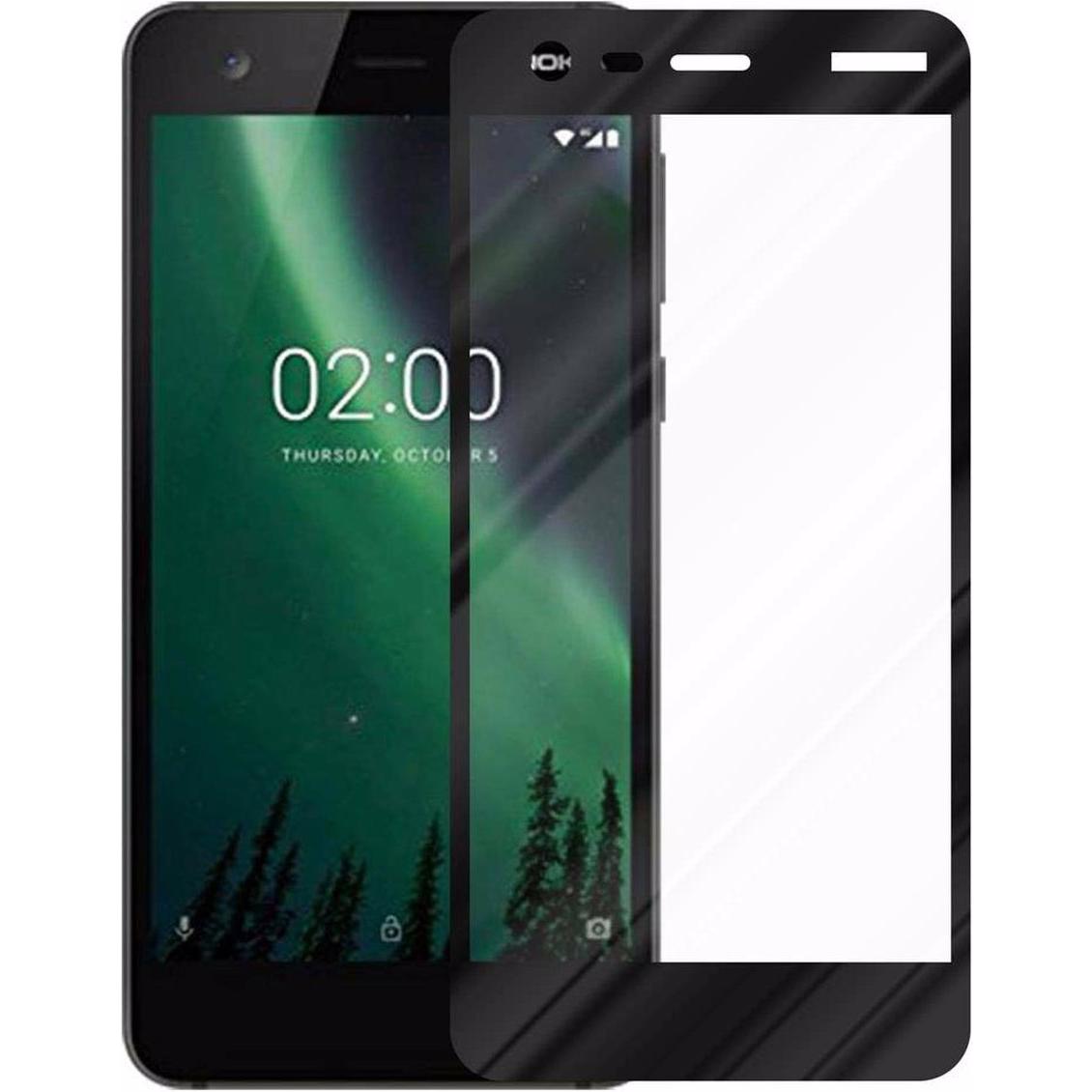 Thumbnail - Cadorabo Vollbild Displayschutzglas (1 Stück, Nokia 2), Smartphone Schutzfolie, Schwarz