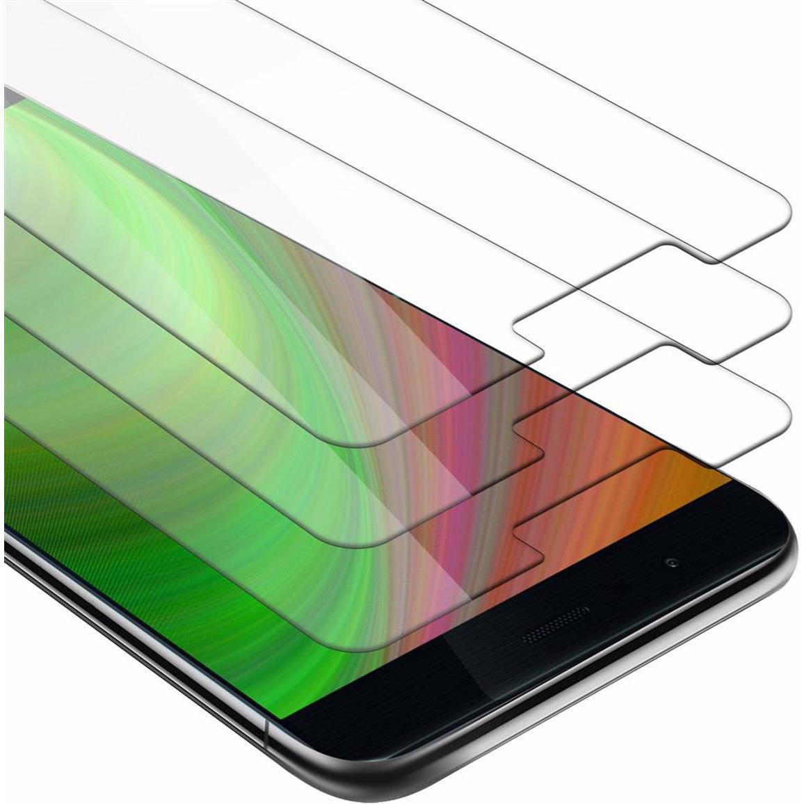 Cadorabo Displayschutzglas (3 Stück, Huawei P9), Smartphone Schutzfolie, Transparent