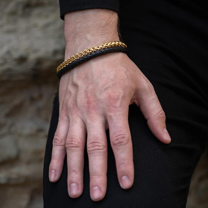 Actual product image Trolli Troli - Luxury double bicolour Leather bracelet - Length: 21 cm (M) (21 cm, Leather)