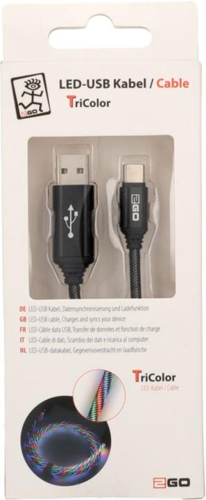 Actual product image 2GO 797146 USB Cable USB B USB C Multicolor (1 m, USB 3.1)