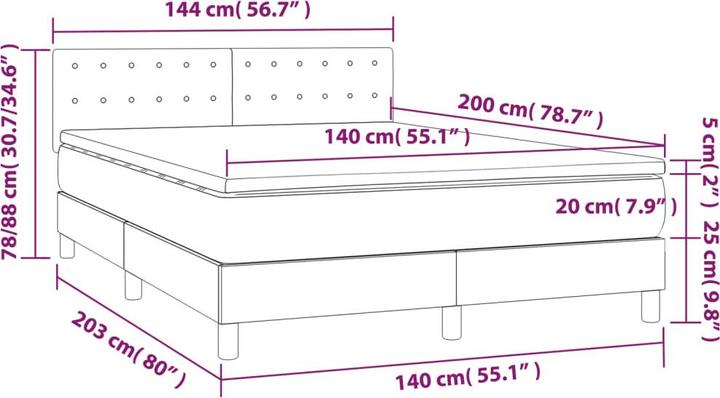 Immagine prodotto vidaXL Boxspringbett (140 x 200 cm)