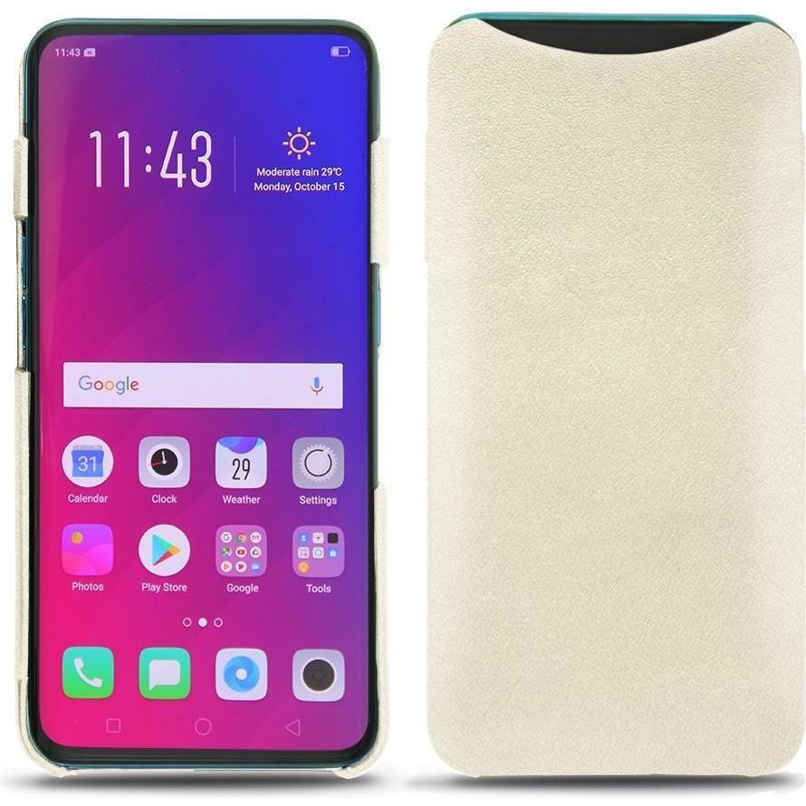 Noreve Lederschutzhülle (Oppo Find X), Smartphone Hülle, Weiss