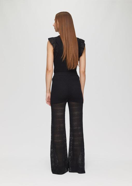 Produktbild s.Oliver Transparente Feinstrick-Hose mit Ajourmuster und Baumwollfutter (40)
