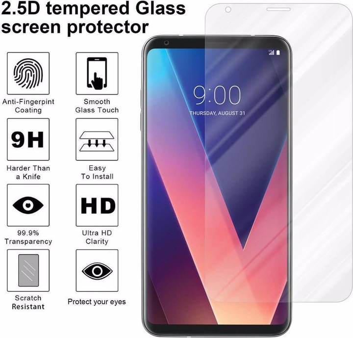 Actual product image Cadorabo Display protection glass (1 Piece, LG V30, LG V30S+, LG V30+)