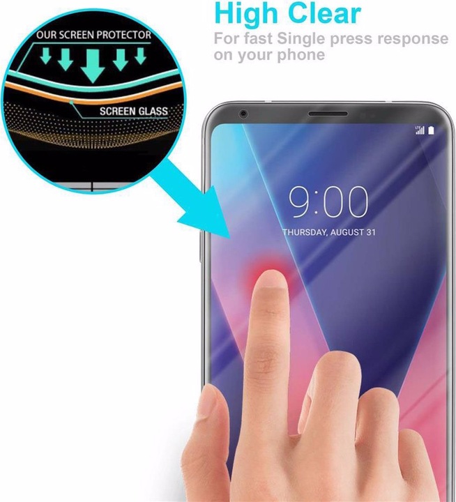 Actual product image Cadorabo Display protection glass (1 Piece, LG V30, LG V30S+, LG V30+)