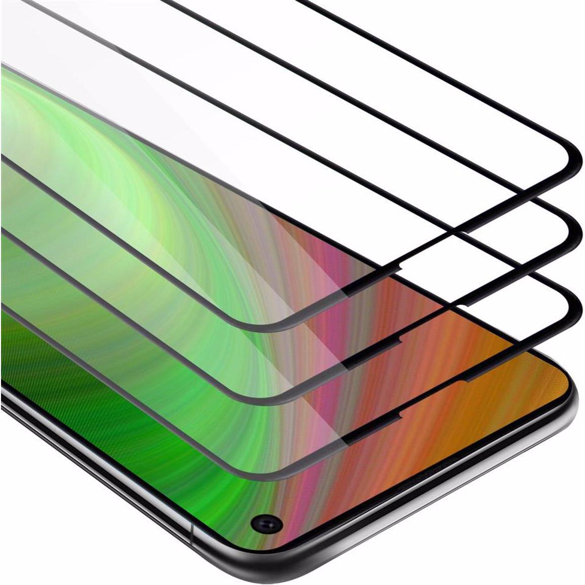 Cadorabo Vollbild Displayschutzglas (3 Stück, Samsung Galaxy S10e), Smartphone Schutzfolie, Schwarz