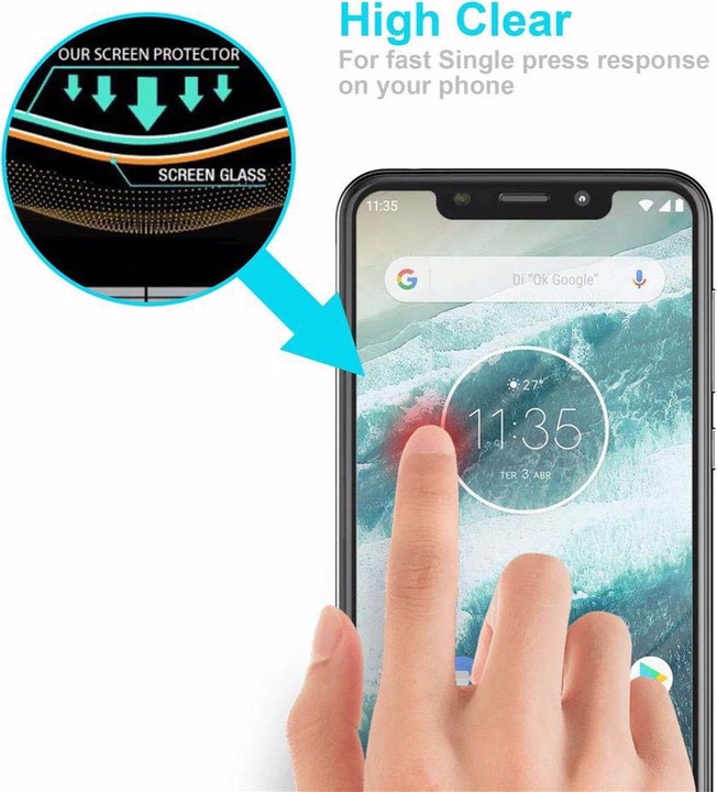 Produktbild Cadorabo Displayschutzglas (1 Stück, Motorola Moto One Zoom)