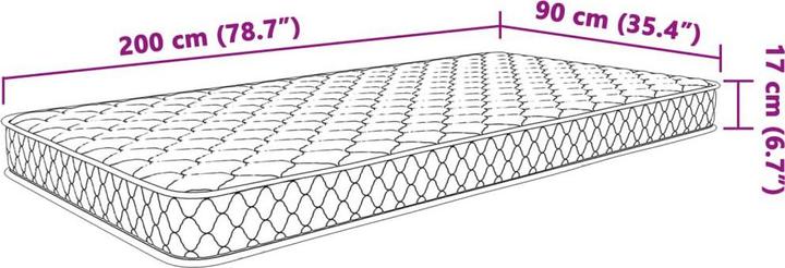 Produktbild vidaXL Schaum Matratze (Schaumstoffkern, 90 x 200 cm)
