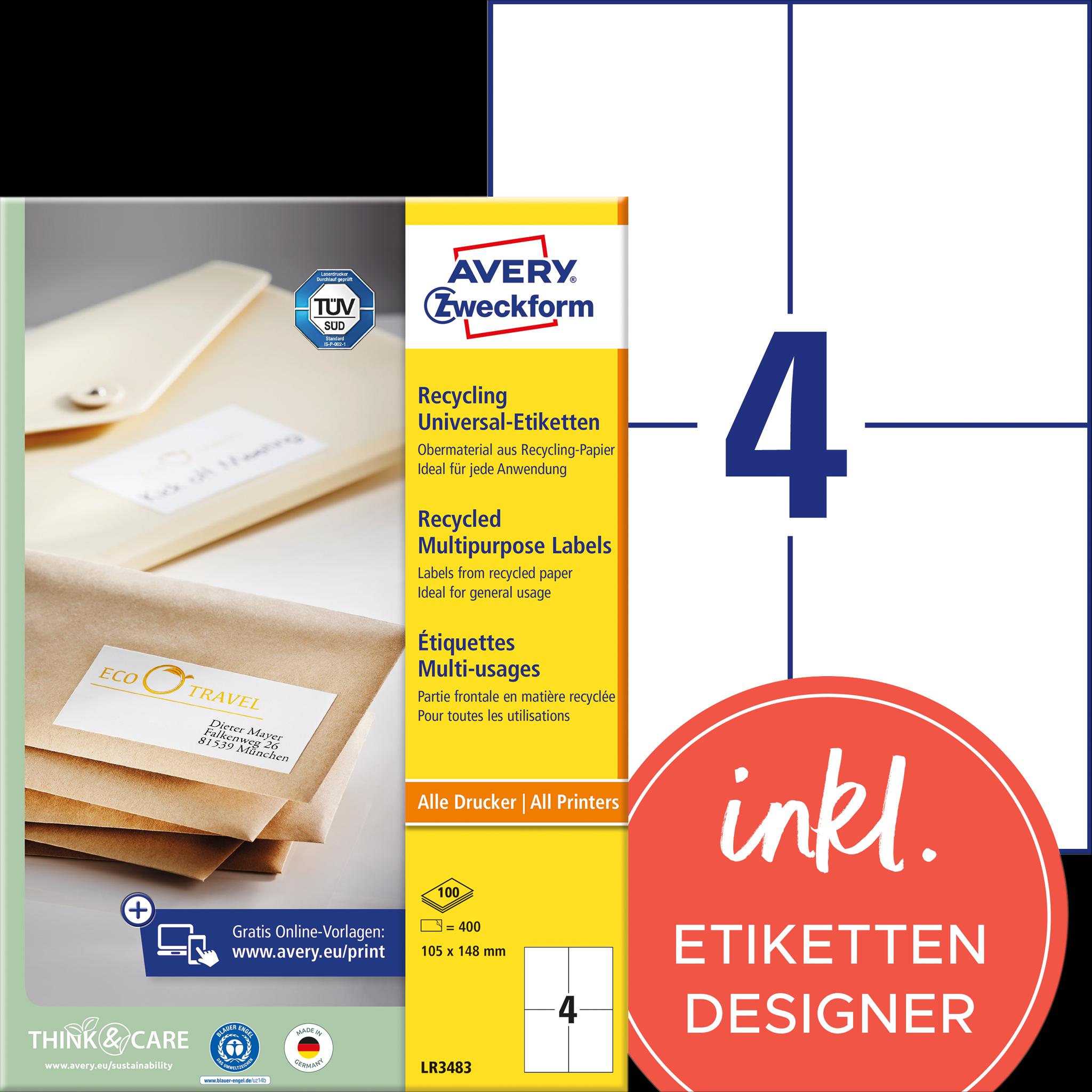 Avery, Etiketten, Recycling Universal-Etiketten