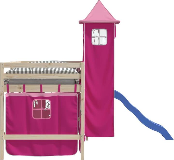 Actual product image vidaXL Curtains for loft bed with tower white and black