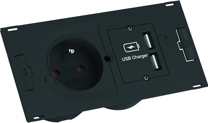 Actual product image Bachmann DUE - 0.2 m - 1 AC outlets - Indoor - Type E - Black - 1 unit(s) (1 x, CEE 7/5, 0.20 m)