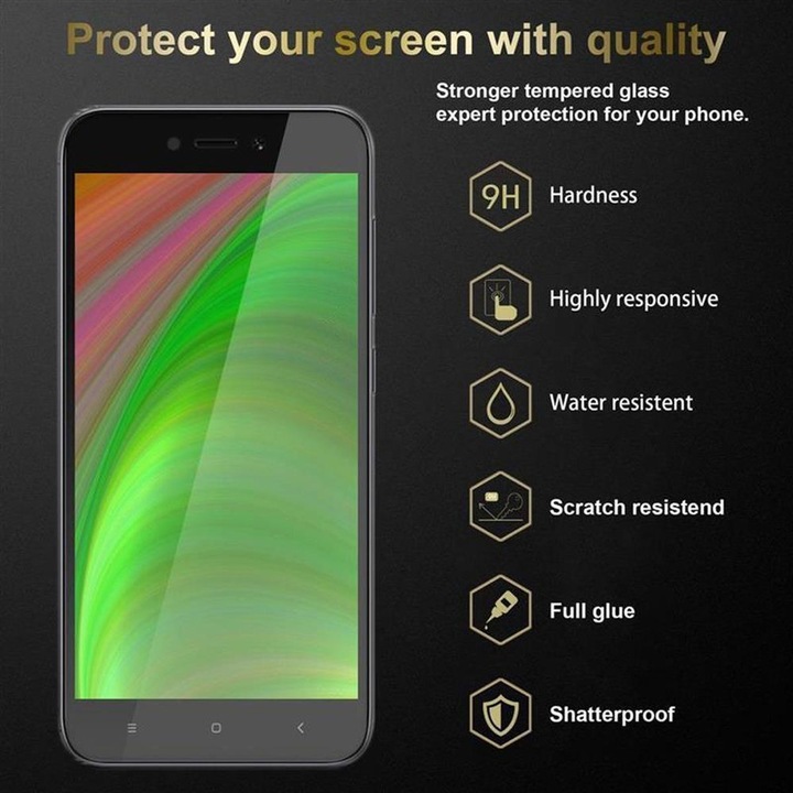 Produktbild Cadorabo Vollbild Displayschutzglas (3 Stück, Xiaomi Redmi 5A)