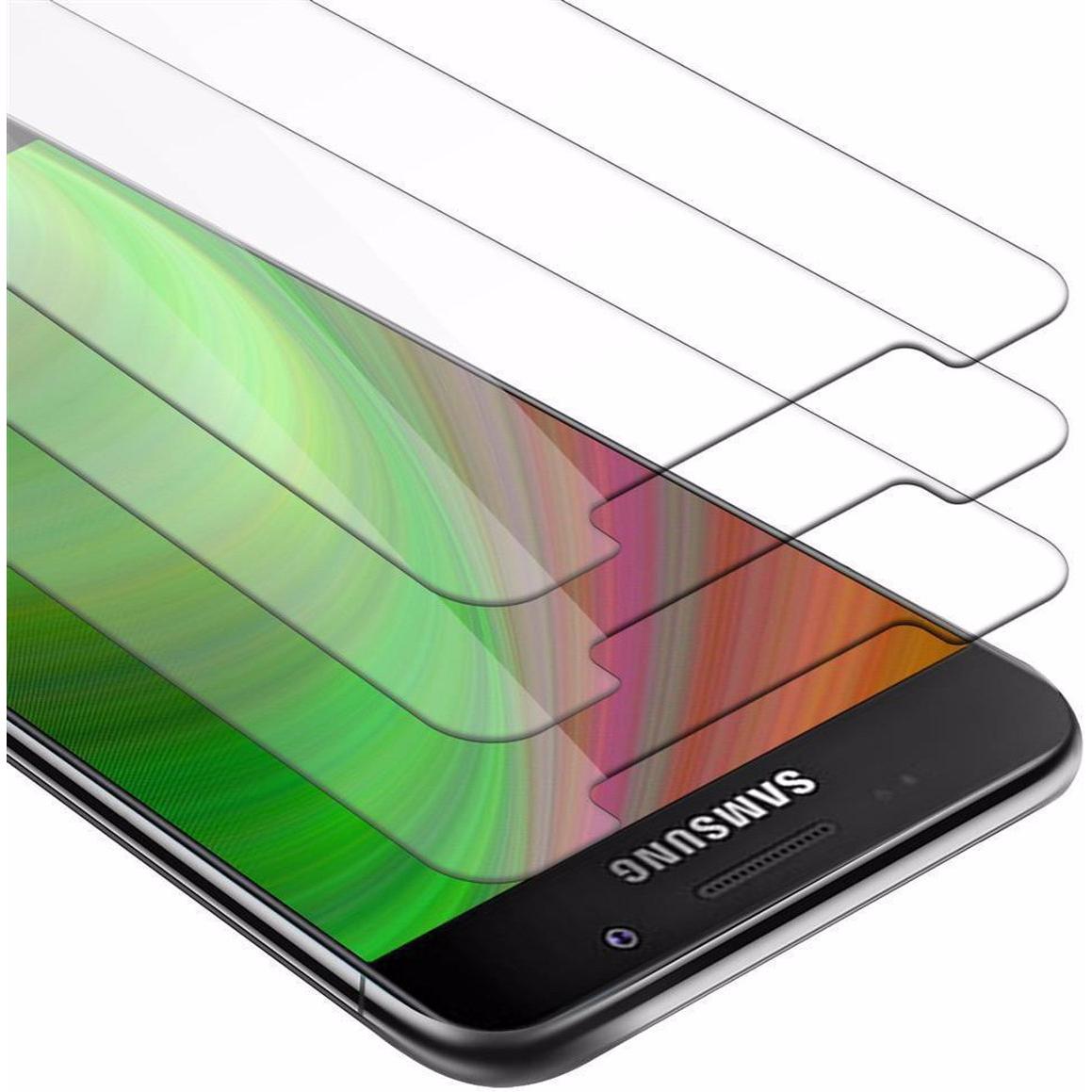 Cadorabo Displayschutzglas (3 Stück, Samsung Galaxy A7 (2016)), Smartphone Schutzfolie, Transparent
