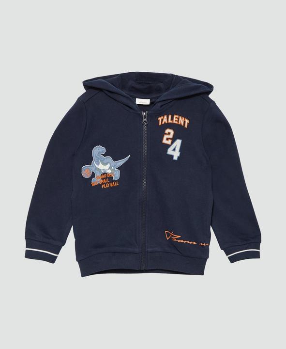 Produktbild s.Oliver Sweatshirt Jacke Sweatjacke mit Print- und Stick-Details (104, 110)