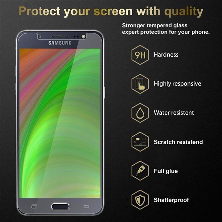 Actual product image Cadorabo display protection glass (3 Piece, Samsung Galaxy J5 (2016))