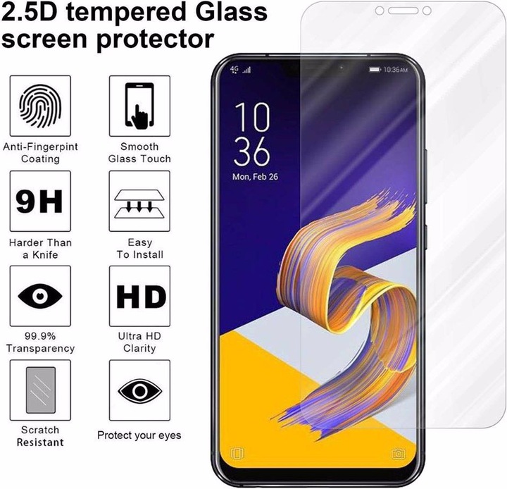 Actual product image Cadorabo display protection glass (1 Piece, Asus Zenfone 5Z)
